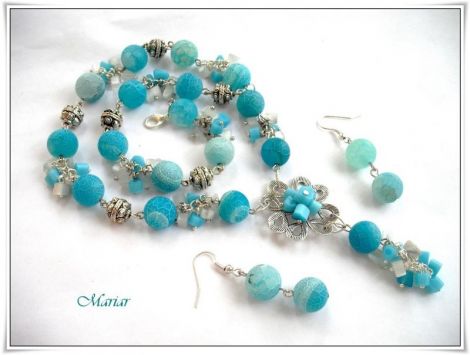 Set agate frosted si ochi de pisica
