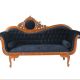 Sofa din lemn mahon cu tapiterie neagra