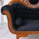 Sofa din lemn mahon cu tapiterie neagra