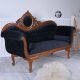 Sofa din lemn mahon cu tapiterie neagra
