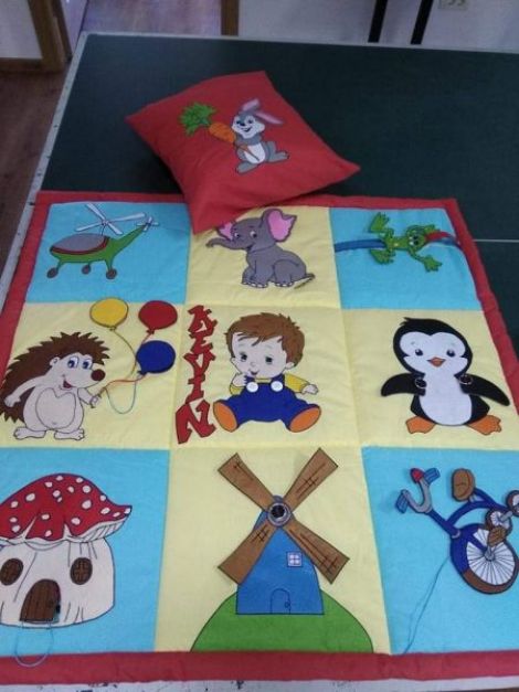 Paturica din bumbac cu activitati din fetru