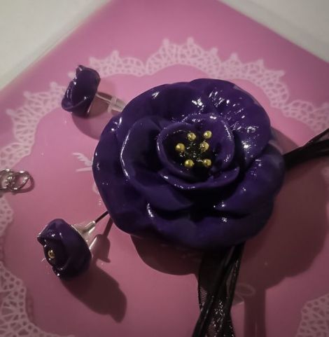 Accesoriu Par Floral Indigo