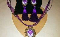 Set bijuterii cu broderie manuala