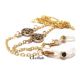 Lantisor auriu ochelari cu link metalic rotund