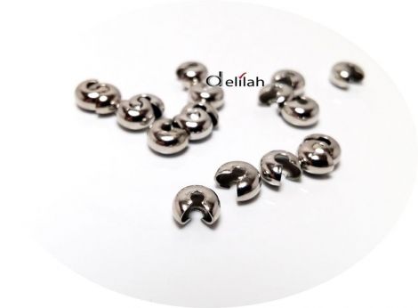 Crimp cover argintiu inchis 5 mm