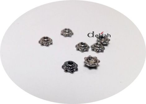 Capac margele floare arginitiu antichizat 5mm-2mm
