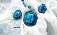 Blue and  green set bijuterii din lut polimeric