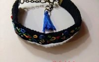 Bratara cu broderie manuala pe catifea