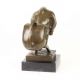 Taur stilizat - statueta din bronz pe soclu din ma