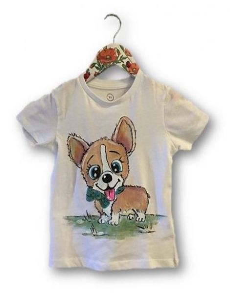 Tricou pictat manual catel