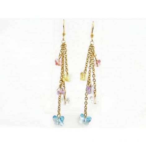 Cercei Swarovski Fluturasi Multicolori