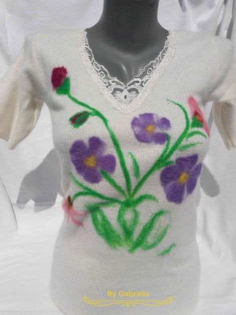Bluza alba angora