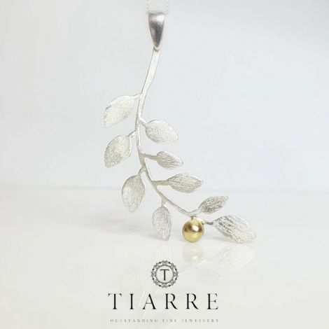 Colier argint si aur 14k