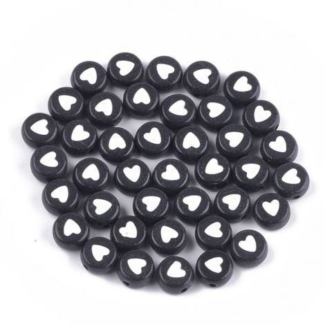 15buc margele acril inima alba plina disc 7x3.5mm