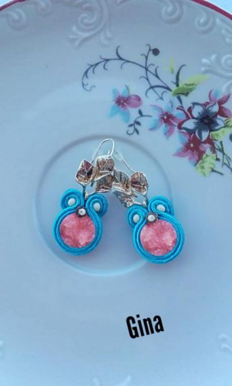Cercei soutache prune