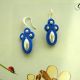 Cercei soutache albastri alb