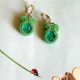 Cercei soutache verzi cu clips