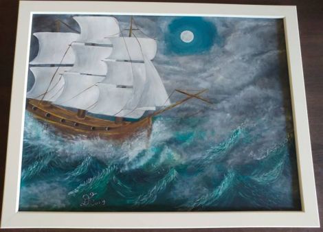 Tablou pictura acrilica "Furious Sea"