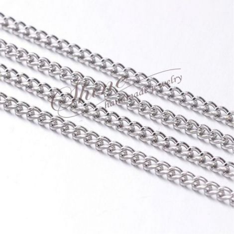 Lant metalic platinum 2x3mm