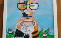 Tablou pictura acrilica "Catte Latte"