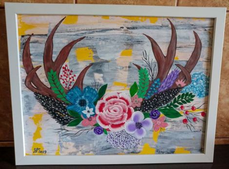 Tablou pictura acrilica "Deer Trophy"