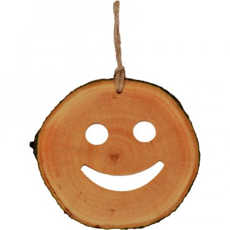 Decoratiune de craciun - Smiley din felie de lemn