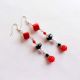 cercei howlite perle sticla si cristale 