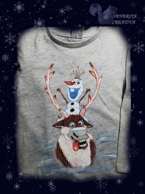 Bluza pictat Olaf si Zen