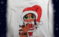Bluza pictata fetita cu ren