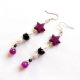 cercei howlite perle sticla si cristale 