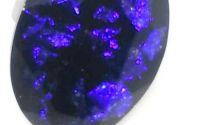 Inel oval multifatetat din rasina neagra 
