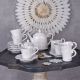 Set cafea din portelan alb pentru 6 persoane