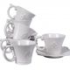 Set ceai victorian din portelan alb 