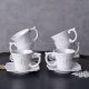 Set ceai victorian din portelan alb 