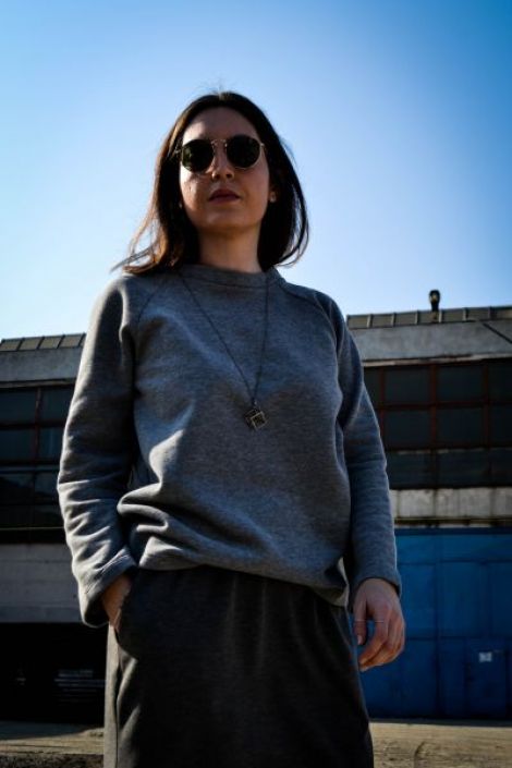 Hanorac cu guler tip raglan