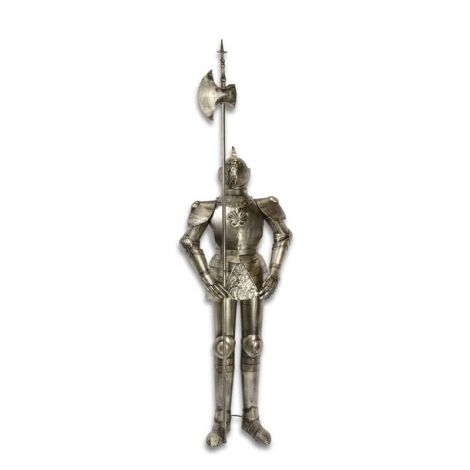 Armura gigantica argintie de cavaler medieval