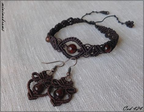 Set macrame cu minerale agat.