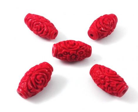 Margele cinnabar cinabru oval model flori 17 x 9