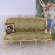 Sofa baroc din lemn masiv auriu 