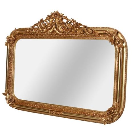Oglinda din cristal cu o rama aurie cu diverse 