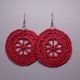 Cercei crosetati manual din matase naturala.