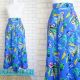 Fusta Midi Albastra Flori Tropicale  marime S