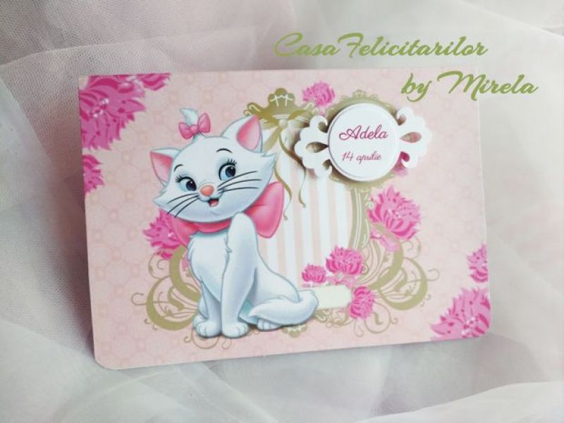 Invitatie botez Pisicuta Marie - casafelicitarilor  Crafty