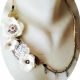colier floral alb neutru