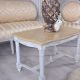 Set baroc din lemn masiv alb cu tapiterie crem 
