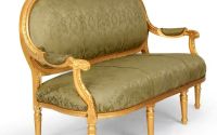 Sofa Madamme Pompandour din lemn masiv auriu 