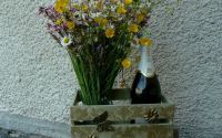 Ladita depozitare lemn - decorata shabby chic