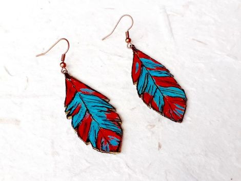 Cercei cu pene boho hippie