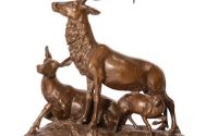 Familie de cerbi-statueta din bronz