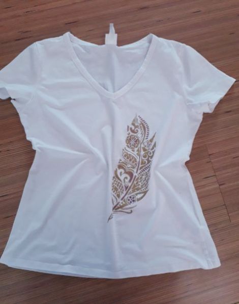 Tricou alb pana peacock